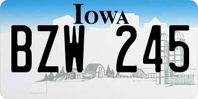 IA license plate BZW245