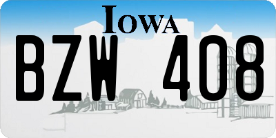 IA license plate BZW408