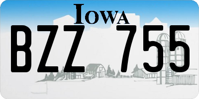 IA license plate BZZ755