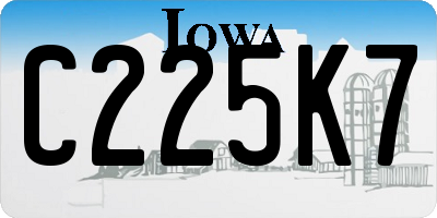 IA license plate C225K7