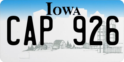IA license plate CAP926