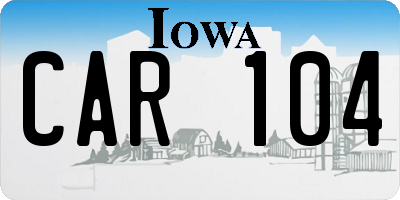 IA license plate CAR104