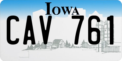 IA license plate CAV761