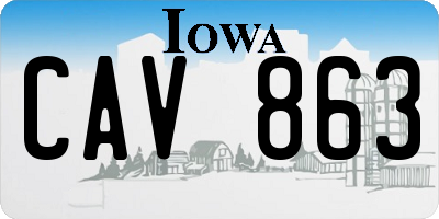 IA license plate CAV863