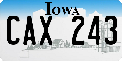 IA license plate CAX243