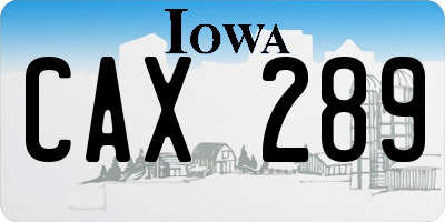 IA license plate CAX289