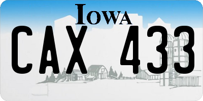 IA license plate CAX433