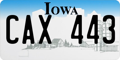 IA license plate CAX443