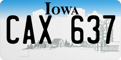 IA license plate CAX637