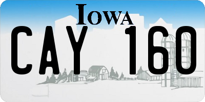 IA license plate CAY160