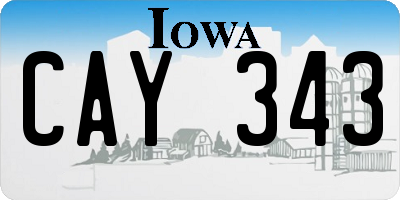 IA license plate CAY343