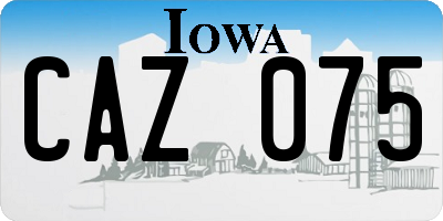 IA license plate CAZ075