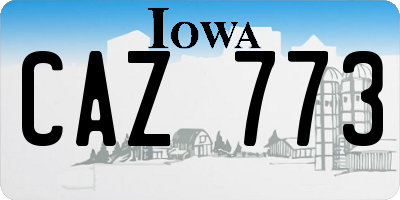 IA license plate CAZ773