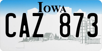 IA license plate CAZ873
