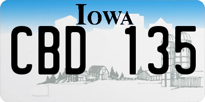 IA license plate CBD135