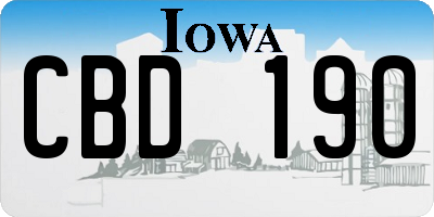 IA license plate CBD190