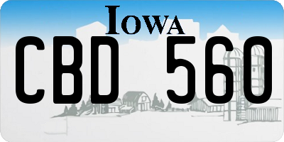 IA license plate CBD560
