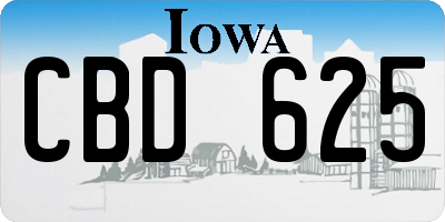 IA license plate CBD625