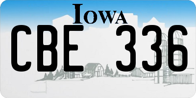 IA license plate CBE336