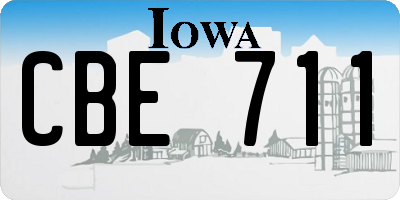 IA license plate CBE711