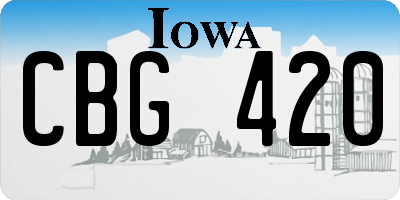 IA license plate CBG420