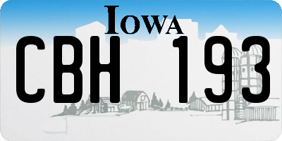IA license plate CBH193