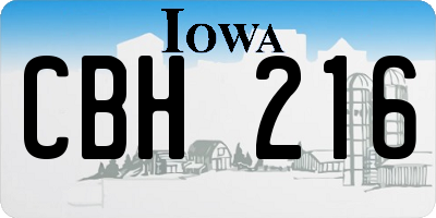 IA license plate CBH216