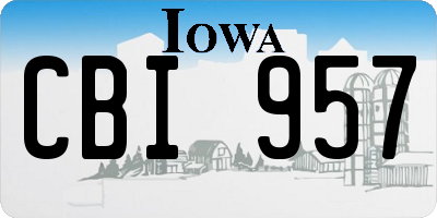 IA license plate CBI957