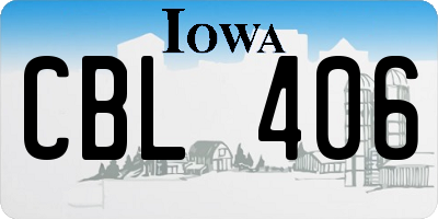 IA license plate CBL406