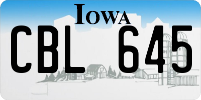 IA license plate CBL645