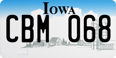 IA license plate CBM068