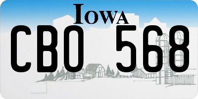 IA license plate CBO568