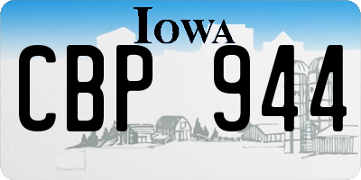 IA license plate CBP944