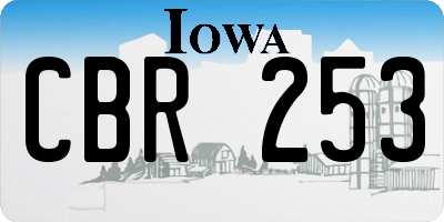 IA license plate CBR253