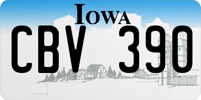IA license plate CBV390
