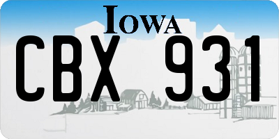 IA license plate CBX931