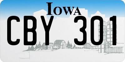 IA license plate CBY301