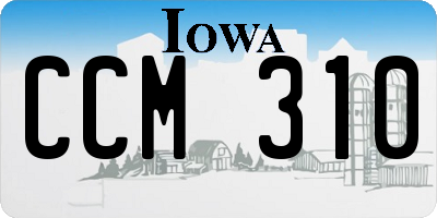 IA license plate CCM310