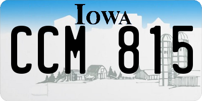 IA license plate CCM815