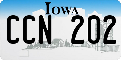 IA license plate CCN202
