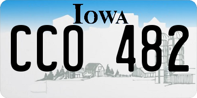 IA license plate CCO482