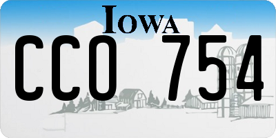 IA license plate CCO754