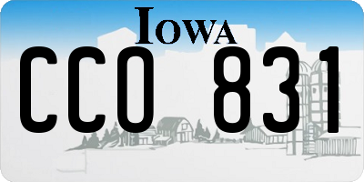 IA license plate CCO831