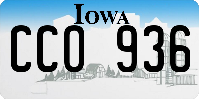 IA license plate CCO936