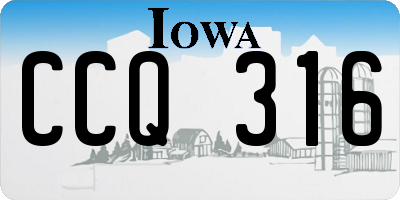 IA license plate CCQ316
