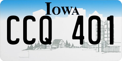 IA license plate CCQ401