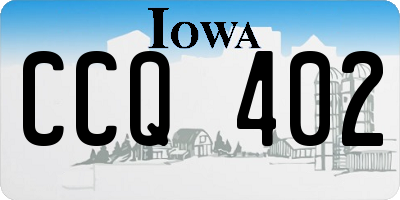 IA license plate CCQ402