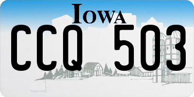 IA license plate CCQ503