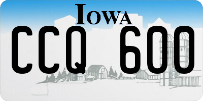 IA license plate CCQ600