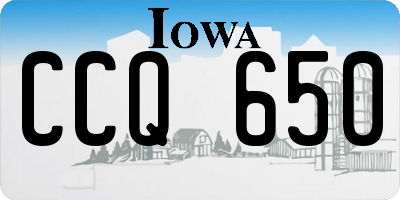 IA license plate CCQ650